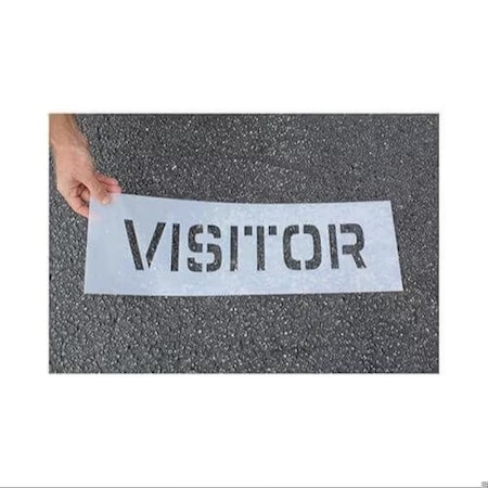 Accuform Parking Area Message Stencil, VISITOR CharacterLegend, 4 in Character Height, 1934 in Character W FMS245